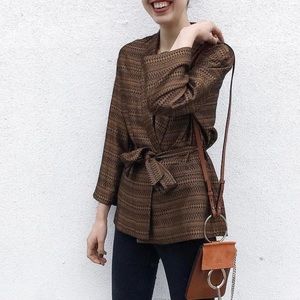 Gold Patterened Duster Jacket